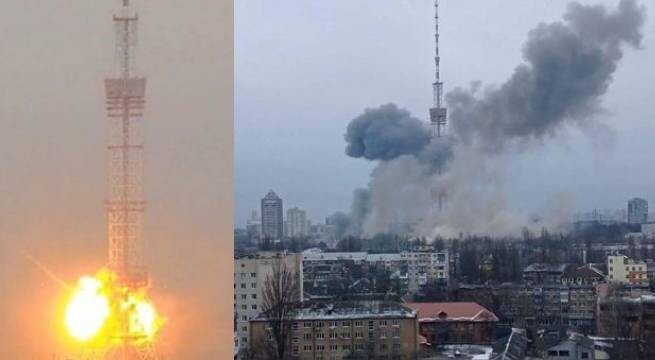 Российский авиаудар разрушил телевышку в Харькове